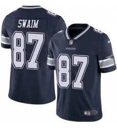 Youth Nike Dallas Cowboys #87 Geoff Swaim Navy Blue Team Color Vapor Untouchable Limited Player NFL Jersey