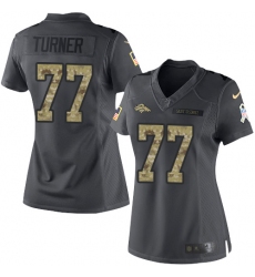 Women's Nike Denver Broncos #77 Billy Turner Limited Black 2016 Salute to Service NFL Jersey