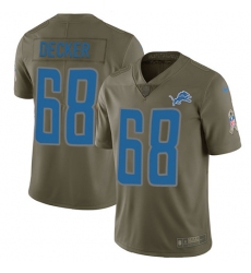 Men's Nike Detroit Lions #68 Taylor Decker Limited Olive 2017 Salute to Service NFL Jersey