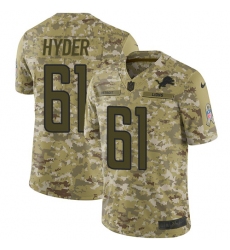 Men's Nike Detroit Lions #61 Kerry Hyder Limited Camo 2018 Salute to Service NFL Jersey