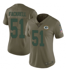 Women's Nike Green Bay Packers #51 Kyler Fackrell Limited Olive 2017 Salute to Service NFL Jersey