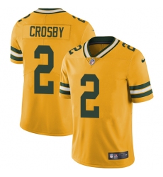 Men's Nike Green Bay Packers #2 Mason Crosby Limited Gold Rush Vapor Untouchable NFL Jersey