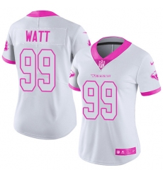 Women's Nike Houston Texans #99 J.J. Watt Limited White/Pink Rush Fashion NFL Jersey