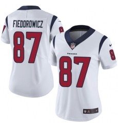 Women's Nike Houston Texans #87 C.J. Fiedorowicz Limited White Vapor Untouchable NFL Jersey