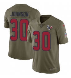 Men's Nike Houston Texans #30 Kevin Johnson Limited Olive 2017 Salute to Service NFL Jersey