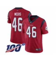 Men's Houston Texans #46 Jon Weeks Red Alternate Vapor Untouchable Limited Player 100th Season Football Jersey