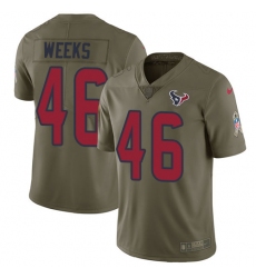 Men's Nike Houston Texans #46 Jon Weeks Limited Olive 2017 Salute to Service NFL Jersey