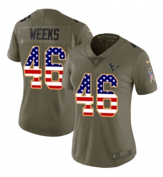Women's Nike Houston Texans #46 Jon Weeks Limited Olive/USA Flag 2017 Salute to Service NFL Jersey