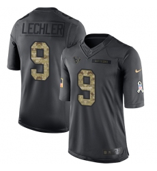 Men's Nike Houston Texans #9 Shane Lechler Limited Black 2016 Salute to Service NFL Jersey