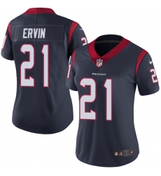 Women's Nike Houston Texans #21 Tyler Ervin Navy Blue Team Color Vapor Untouchable Limited Player NFL Jersey