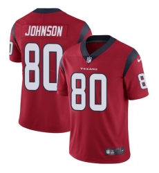 Men's Nike Houston Texans #80 Andre Johnson Limited Red Alternate Vapor Untouchable NFL Jersey