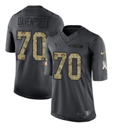 Men's Nike Houston Texans #70 Julien Davenport Limited Black 2016 Salute to Service NFL Jersey
