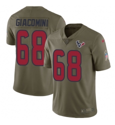 Youth Nike Houston Texans #68 Breno Giacomini Limited Olive 2017 Salute to Service NFL Jersey