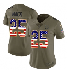 Women's Nike Indianapolis Colts #25 Marlon Mack Limited Olive/USA Flag 2017 Salute to Service NFL Jersey