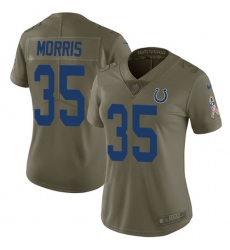 Women's Nike Indianapolis Colts #35 Darryl Morris Limited Olive 2017 Salute to Service NFL Jersey