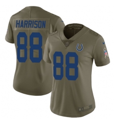 Women's Nike Indianapolis Colts #88 Marvin Harrison Limited Olive 2017 Salute to Service NFL Jersey