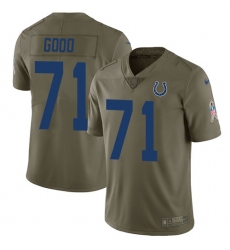 Men's Nike Indianapolis Colts #71 Denzelle Good Limited Olive 2017 Salute to Service NFL Jersey