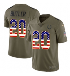 Youth Nike Indianapolis Colts #20 Darius Butler Limited Olive/USA Flag 2017 Salute to Service NFL Jersey