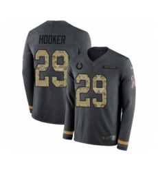 Men's Nike Indianapolis Colts #29 Malik Hooker Limited Black Salute to Service Therma Long Sleeve NFL Jersey