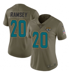 Women's Nike Jacksonville Jaguars #20 Jalen Ramsey Limited Olive 2017 Salute to Service NFL Jersey