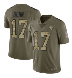 Men's Nike Jacksonville Jaguars #17 Arrelious Benn Limited Olive/Camo 2017 Salute to Service NFL Jersey