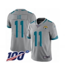 Men's Jacksonville Jaguars #11 Marqise Lee Silver Inverted Legend Limited 100th Season Football Jersey