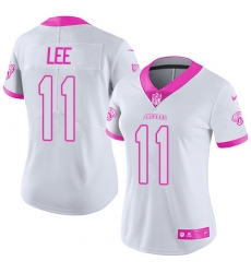 Women's Nike Jacksonville Jaguars #11 Marqise Lee Limited White/Pink Rush Fashion NFL Jersey