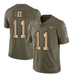 Youth Nike Jacksonville Jaguars #11 Marqise Lee Limited Olive/Gold 2017 Salute to Service NFL Jersey