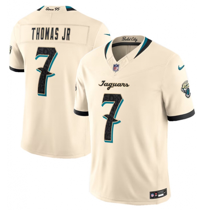 Men's Jacksonville Jaguars #7 Brian Thomas Jr. Cream 2026 F.U.S.E. Rivalries Collection Limited Football Stitched Jersey