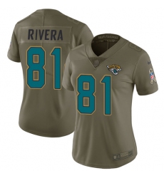 Women's Nike Jacksonville Jaguars #81 Mychal Rivera Limited Olive 2017 Salute to Service NFL Jersey