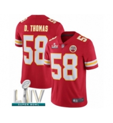 Men's Kansas City Chiefs #58 Derrick Thomas Red Team Color Vapor Untouchable Limited Player Super Bowl LIV Bound Football Jersey
