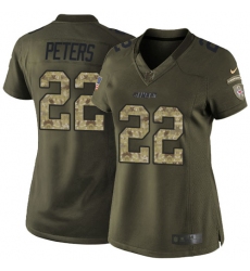 Women's Nike Kansas City Chiefs #22 Marcus Peters Elite Green Salute to Service NFL Jersey