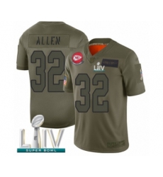 Youth Kansas City Chiefs #32 Marcus Allen Limited Olive 2019 Salute to Service Super Bowl LIV Bound Football Jersey