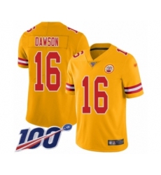 Youth Kansas City Chiefs #16 Len Dawson Limited Gold Inverted Legend 100th Season Football Jersey