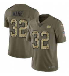 Men's Nike Kansas City Chiefs #32 Spencer Ware Limited Olive/Camo 2017 Salute to Service NFL Jersey