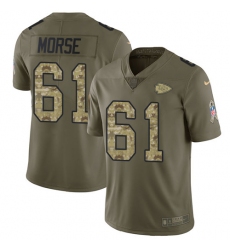 Men's Nike Kansas City Chiefs #61 Mitch Morse Limited Olive/Camo 2017 Salute to Service NFL Jersey