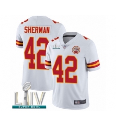 Youth Kansas City Chiefs #42 Anthony Sherman White Vapor Untouchable Limited Player Super Bowl LIV Bound Football Jersey