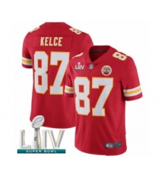 Youth Kansas City Chiefs #87 Travis Kelce Red Team Color Vapor Untouchable Limited Player Super Bowl LIV Bound Football Jersey