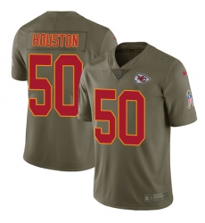 Men's Nike Kansas City Chiefs #50 Justin Houston Limited Olive 2017 Salute to Service NFL Jersey