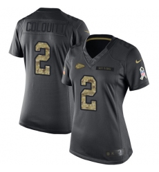 Women's Nike Kansas City Chiefs #2 Dustin Colquitt Limited Black 2016 Salute to Service NFL Jersey