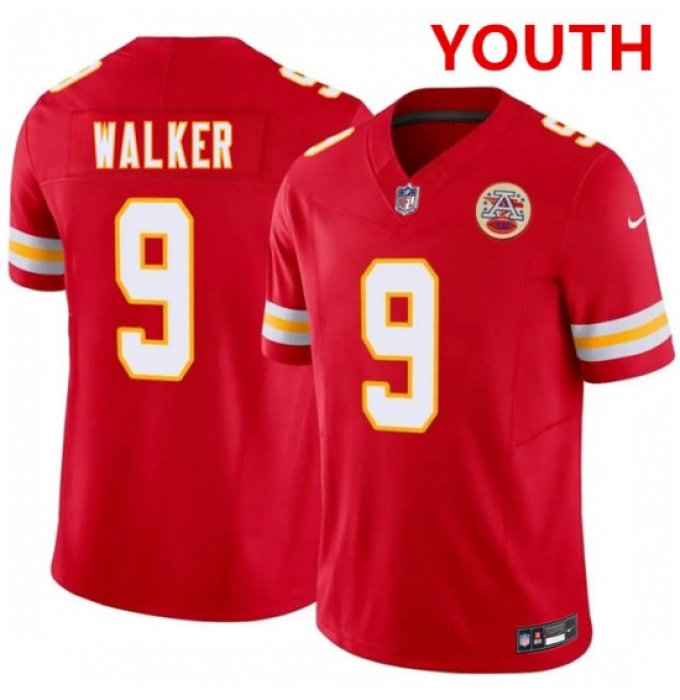 Youth Kansas city chiefs #9 kenneth walker iii red 2026 f.u.s.e. vapor untouchable limited stitched football jersey