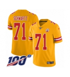 Youth Kansas City Chiefs #71 Mitchell Schwartz Limited Gold Inverted Legend 100th Season Football Jersey