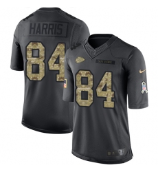 Men's Nike Kansas City Chiefs #84 Demetrius Harris Limited Black 2016 Salute to Service NFL Jersey