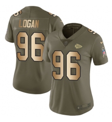 Women's Nike Kansas City Chiefs #96 Bennie Logan Limited Olive/Gold 2017 Salute to Service NFL Jersey
